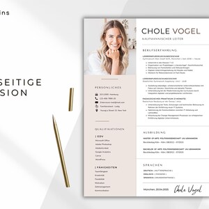 Lebenslauf Vorlage Deutsch 2026 | CV professionnel avec Anschreiben & Foto | Bewerbung Vorlage Word, Pages-Canva | Téléchargement de CV moderne image 3