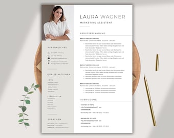 Lebenslauf Vorlage Word, Mac Pages - Canva 2026 – Moderne Bewerbungsvorlage Deutsch mit Anschreiben & Deckblatt.