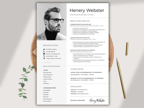 Lebenslauf Vorlage Ms-Word, Mac Pages & Canva | Moderne graue Bewerbungsvorlage mit Anschreiben | Professioneller  Lebenslauf 2026