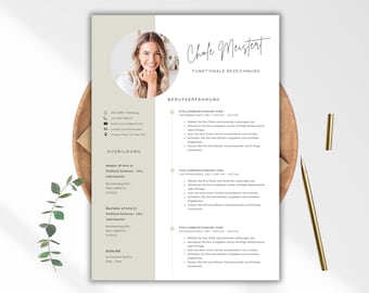 Bewerbungsvorlage auf Deutsch, Lebenslaufvorlage in Word, Canva und MacPages, Lebenslaufvorlage, Anschreiben-Anhänge,Motivationsschreiben