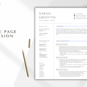 Nurse Resume Template Word, Google-Docs,Pages Registered Nurse Resume Template RN, Physician Assistant Resume for Nurse, New Grad Nurse CV image 2