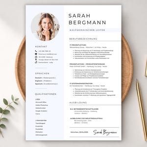 Lebenslauf Vorlage Deutsch - Word, Pages & Canva | Moderne Bewerbungsvorlage mit Anschreiben | Professioneller Lebenslauf 2026