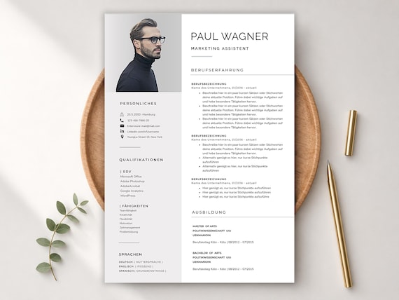 Bewerbungsvorlage Lebenslauf Word - Mac Pages - Canva – Moderner Lebenslauf mit Anschreiben & Deckblatt | freundliche Bewerbungsvorlage 2026