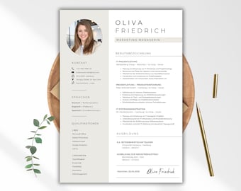 Lebenslauf Vorlage Deutsch - Word, MacPages & Canva | Moderne Bewerbungsvorlage mit Anschreiben | Professioneller  Lebenslauf 2026
