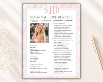 Modèle de CV Rush de sororité sur Canva | Ensemble de CV à la grecque | CV de recrutement de sororité modifiable | Lettre de motivation urgente