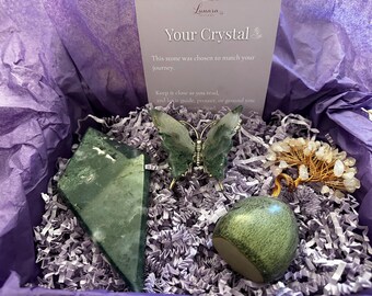 Luxus Kristall Mystery Box | Rohe Kristalle, Türme, Schnitzereien & Kristallgeschenke | Kuratierte Kristallauswahl