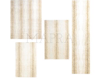 Hand Tufted Wool Rug: Modern Antelope Design (Beige Gradient)