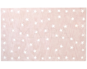 Star Area Rug: Handmade Wool - Plush, Eco-Friendly Pink