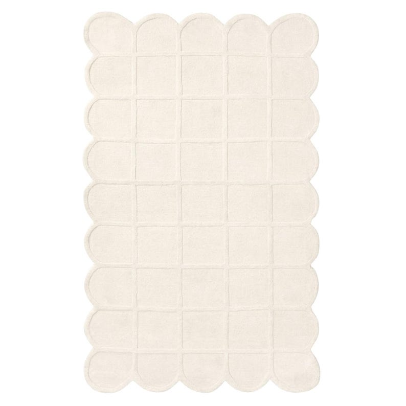 Pastel Color Rug Selena Scallop Rug Hand-tufted 100% Wool Pastel Nursery Kids Playroom ...