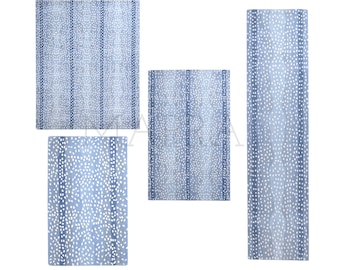 Wool Area Rug: Hand Tufted Blue Gradient - Soft & Cushioned