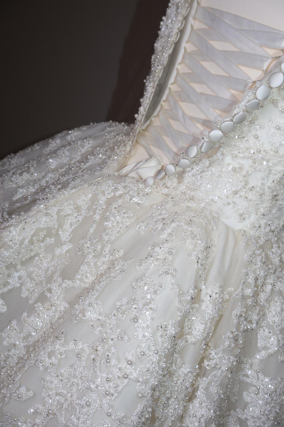 beaded cowl back dress 2-in-1 Light Blue Satin Wedding Ball Gown main image 0
