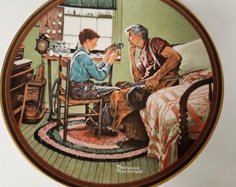 1989 Norman Rockwell Vintage Collector Plate The Inventor And The Judge