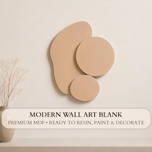 Abstract MDF Wall Art Panels, Resin Art Blank Set, Paintable Wall Decor Base, DIY Mixed Media Panels, Modern Art Shapes
