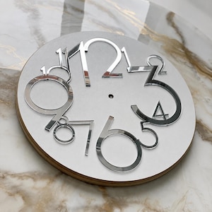 Halo Acrylic Clock Face with Mirrored Arabic Numerals, Clock Dial Frame, Epoxy Resin Clock Supplies, DIY Wall Clock Decor