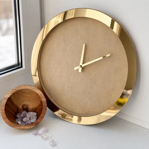 Mirror Acrylic Round Clock Frame, Gold & Silver Clock Ring, Resin Clock Frame, DIY Clock Border, Modern Clock Supplies, Clock Making Parts