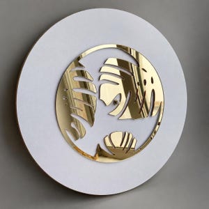 Monstera Leaves Mirror Acrylic Clock Frame & Centerpiece, Decorative Botanical Clock Dial, Resin Clock Supplies, DIY Wall Clock Decor