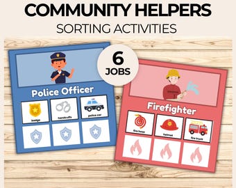 Community Helpers Sorting | 6 Printable Pages | Preschool Jobs Activity | Learning About Occupations