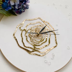 Rose Bloom Mirror Acrylic Clock Centerpiece, Floral Clock Accent, Decorative Clock Center Cover, DIY Resin Clock Decor