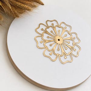 Camellia Bloom Mirror Acrylic Clock Centerpiece, Floral Clock Accent, Decorative Clock Center Cover, DIY Resin Clock Decor