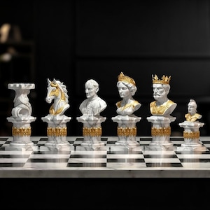 Medieval Royal Chess Set — STL 3D Printable — Digital Files