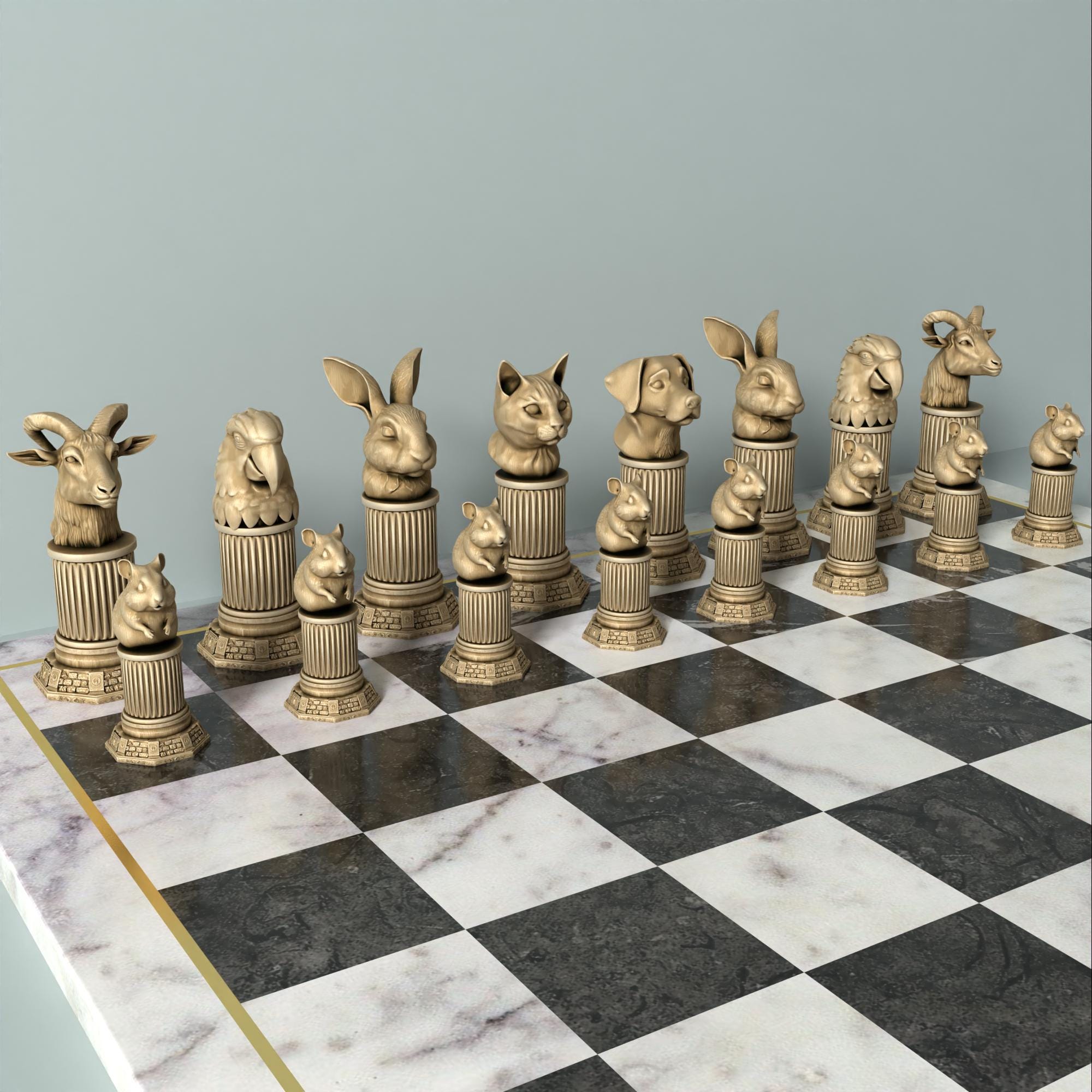 ボードゲーム チェス「MINIATURE ANIMAL CHESS SET」 Animal Kingdom