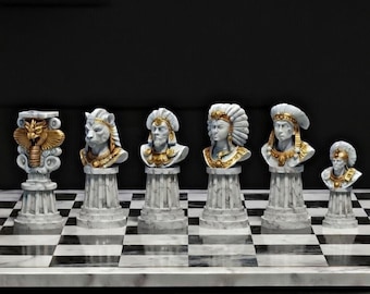 Aztec Chess Pieces – Quetzalcoatl & Jaguar Warrior Busts (3D Print STL Digital Download