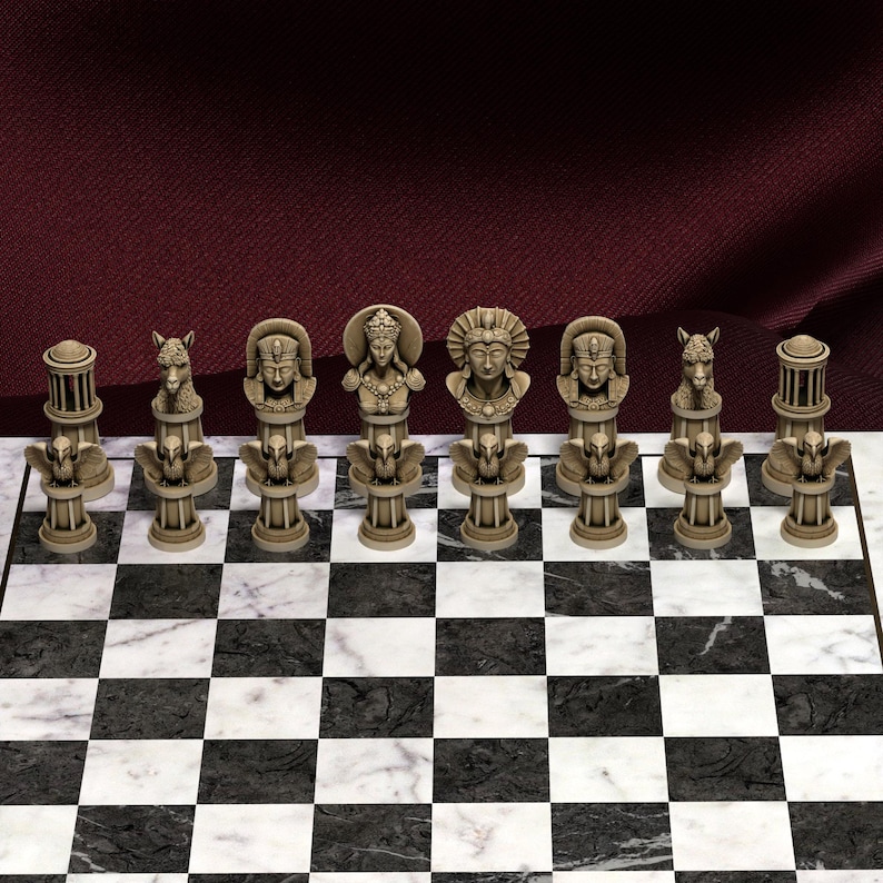Set di scacchi Inca / Figure e totem antichi stampabili in 3D (download