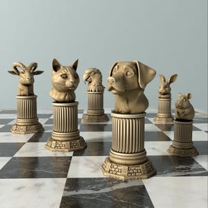 ボードゲーム チェス「MINIATURE ANIMAL CHESS SET」 Animal chess - Etsy 日本