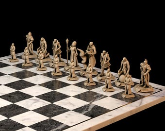 Medieval Knights Chess Set 3D Model | STL Digital Bundle
