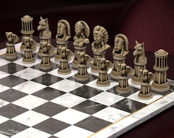 Inca Chess Set | 3D Printable Ancient Figures & Totems (Digital Download)