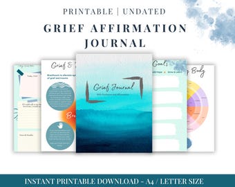 Printable Grief Journal | Printable Grief Workbook for Adults & Therapists | Healing After Loss PDF | Bereavement Counselling Tool