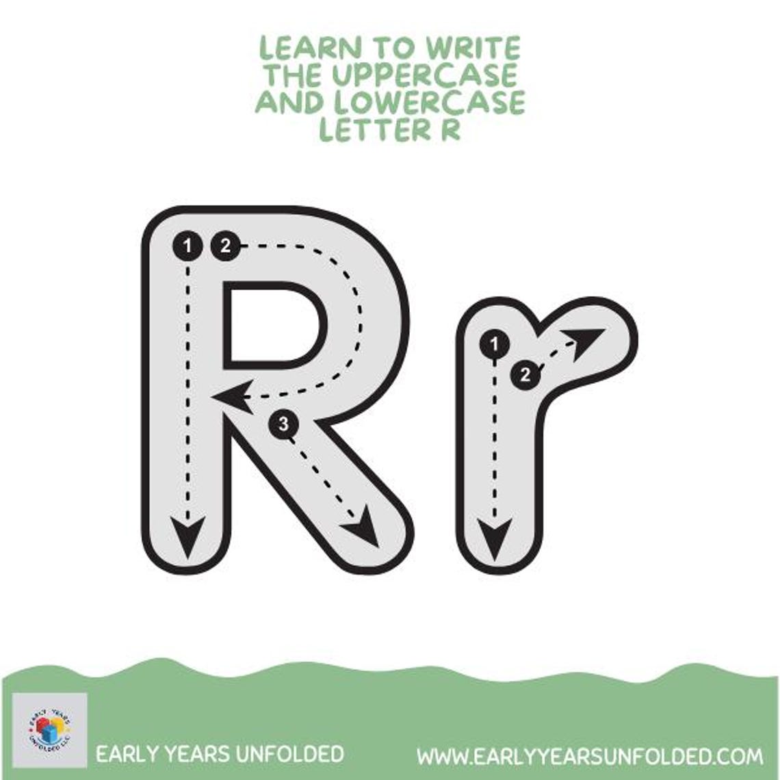 Letter R Writing Worksheet | Uppercase & Lowercase Practice - Etsy