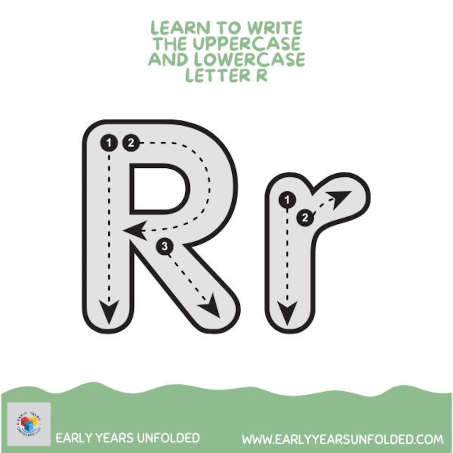 Letter R Writing Worksheet | Uppercase & Lowercase Practice - Etsy