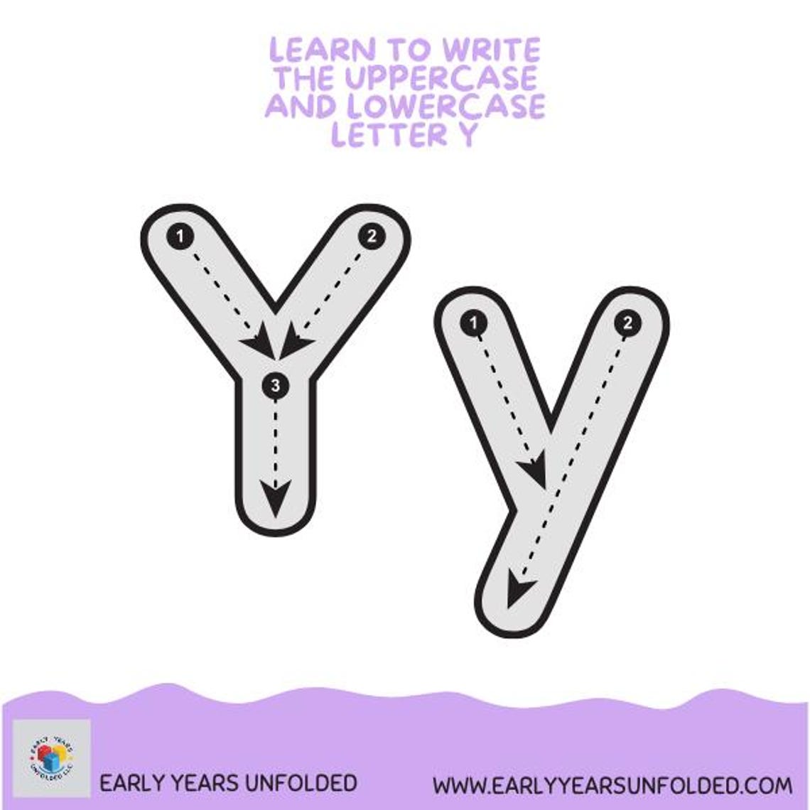 Letter Y Writing Worksheet | Uppercase & Lowercase Practice - Etsy