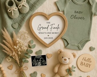 Last Baby Pregnancy Announcement Digital, Boho Grand Finale Baby Announcement, Gender Reveal, 2nd 3rd Child Editable Template Canva Download