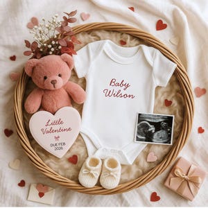 Valentines Day Pregnancy Announcement Digital, Baby Announcement Template, February Gender Neutral Baby Reveal, February 2026 Baby Reveal