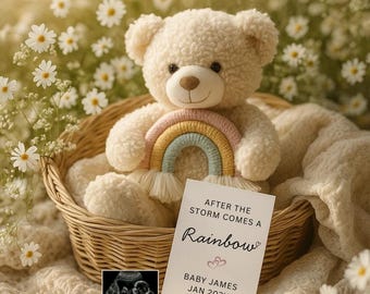 Editable IVF Rainbow Baby Pregnancy Announcement, Boho Social Media Reveal (Digital Download)