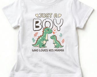 Toddler Dinosaur Mama's Boy Shirt, Retro Playful Vintage Tee