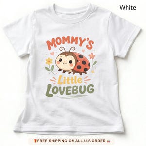 Mommy's Little Lovebug Toddler Shirt, Retro Ladybug Kids Tee, Playful Vintage Cotton Clothes