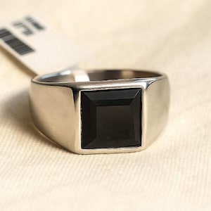 Black Onyx Sterling Silver Men&#39;s Ring ,Onyx Men Jewelry, Gemstone Man Ring, 925 Silver Handmade Ring For Man, Oxidized Jewelry, Birthday