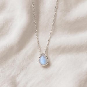 Rainbow Moonstone Pendant, Moonstone Silver Pendant, Pear Stone Pendant, 925 Sterling Silver Pendant, Gemstone Pendant, Bohemian Pendant