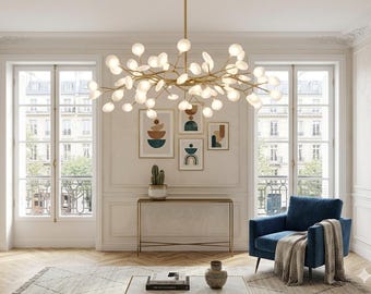 Lampadario moderno a bolle, lampada a sospensione nordica con sfera in vetro, lampada da soffitto stile metà secolo per sala da pranzo.
