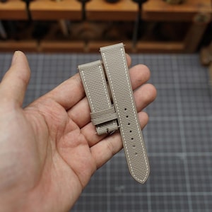 Gris Asphalte Epsom Leather Watch Strap – Handmade with Zermatt Lining