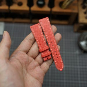 Rose Confetti Epsom Leather Watch Strap – Handmade with Zermatt Lining, Apple Watch Compatible