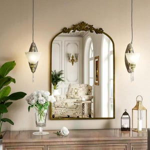 Decorative Arch Wall Mirror – Elegant Bathroom Vanity Mirror for Modern Home Decor