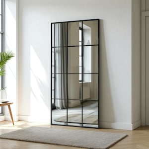 Windowpane Full Length Mirror: Farmhouse Style Wall Decor (71&quot;x30&quot;)