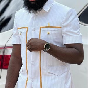 African men clothing, dashiki men suit, senator wear, african wedding suit, traditional men attire, nigerian men kaftan, white african suit
