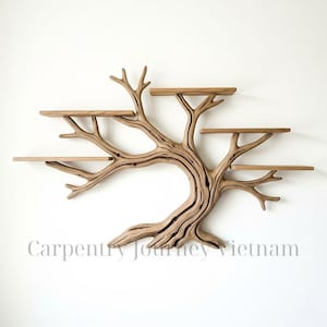 Curved Wall Tree Shelf | Driftwood Tree Bookshelf | Natural Wood Floating Wall Shelf Art | Shelf