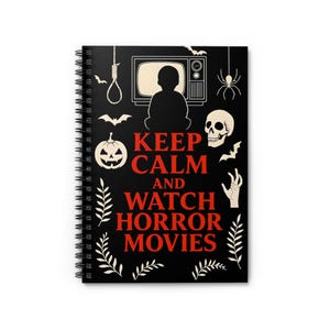 Horror Movie Spiral Notebook, Spooky Journal for Film Lovers, Halloween Gift, Creative Writing, Note-taking, School Supplies, Dark Aesthetic