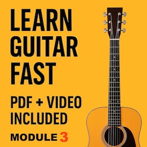 Aprende guitarra rápidamente – Lección para principiantes en 4K (acceso instantáneo a video) – Módulo 3